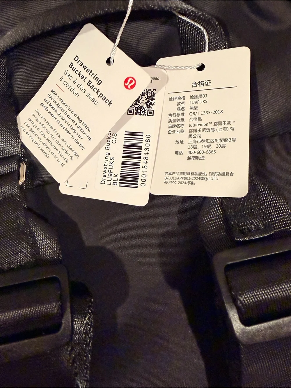 lululemon athletica Black Men's Roll-Top Backpack with Front Buckle